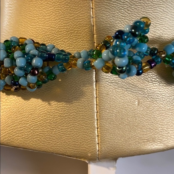 Torsade Multi-Strand Turquoise Beaded Necklace New - Picture 4 of 9